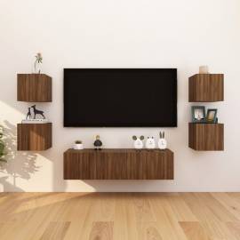 Dulapuri tv montaj perete, 2 buc., stejar maro, 30,5x30x30 cm, 6 image