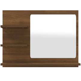 Oglindă de baie, stejar maro, 60x10,5x45 cm, lemn compozit, 3 image