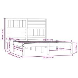 Cadru de pat, 160x200 cm, lemn masiv de pin, 9 image
