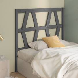 Tăblie de pat, gri, 106x4x100 cm, lemn masiv de pin, 4 image