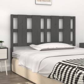 Tăblie de pat, gri, 145,5x4x100 cm, lemn masiv de pin, 3 image
