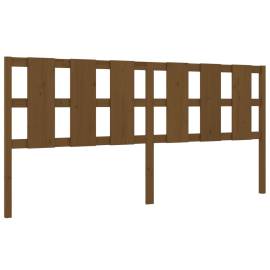 Tăblie de pat, maro miere, 205,5x4x100 cm, lemn masiv de pin, 2 image