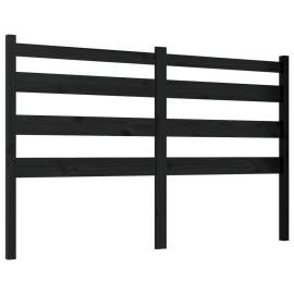 Tăblie de pat, negru, 146x4x100 cm, lemn masiv de pin, 2 image