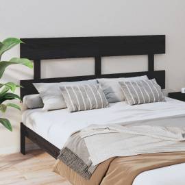 Tăblie de pat, negru, 154x3x81 cm, lemn masiv de pin