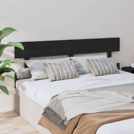 Tăblie de pat, negru, 154x3x81 cm, lemn masiv de pin, 4 image