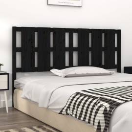 Tăblie de pat, negru, 165,5x4x100 cm, lemn masiv de pin, 3 image