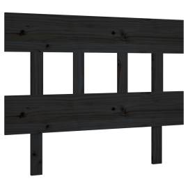 Tăblie de pat, negru, 93,5x3x81 cm, lemn masiv de pin, 2 image