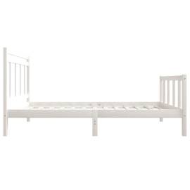 Cadru de pat pentru o persoană 3ft6, alb, 90x190 cm, lemn masiv, 5 image