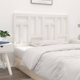 Tăblie de pat, alb, 145,5x4x100 cm, lemn masiv de pin, 4 image