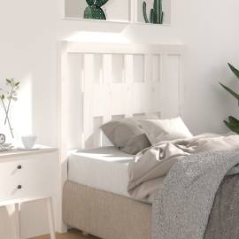 Tăblie de pat, alb, 81x4x100 cm, lemn masiv de pin, 5 image
