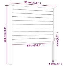 Tăblie de pat, alb, 96x4x100 cm, lemn masiv de pin, 6 image