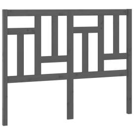 Tăblie de pat, gri, 125,5x4x100 cm, lemn masiv de pin, 2 image