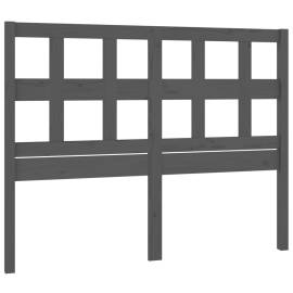 Tăblie de pat, gri, 155,5x4x100 cm, lemn masiv de pin, 2 image