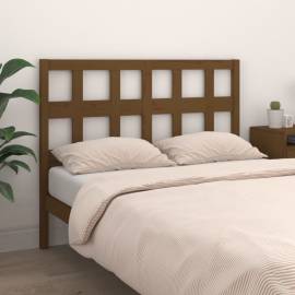 Tăblie de pat, maro miere, 125,5x4x100 cm, lemn masiv de pin, 3 image