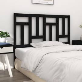 Tăblie de pat, negru, 125,5x4x100 cm, lemn masiv de pin, 4 image