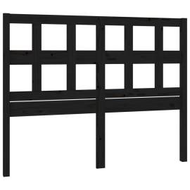 Tăblie de pat, negru, 145,5x4x100 cm, lemn masiv de pin, 2 image