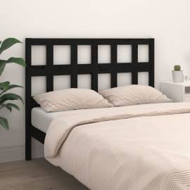 Tăblie de pat, negru, 185,5x4x100 cm, lemn masiv de pin, 3 image