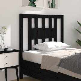 Tăblie de pat, negru, 81x4x100 cm, lemn masiv de pin