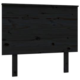Tăblie de pat, negru, 94x6x82,5 cm, lemn masiv de pin, 2 image