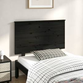 Tăblie de pat, negru, 94x6x82,5 cm, lemn masiv de pin, 3 image