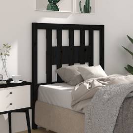 Tăblie de pat, negru, 96x4x100 cm, lemn masiv de pin, 5 image
