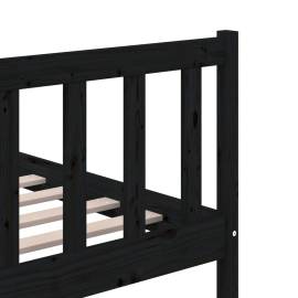 Cadru de pat, negru, 200x200 cm, lemn masiv, 8 image