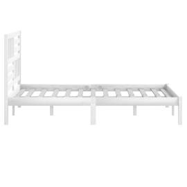 Cadru pat, alb, 140x200 cm,lemn masiv de pin, 5 image