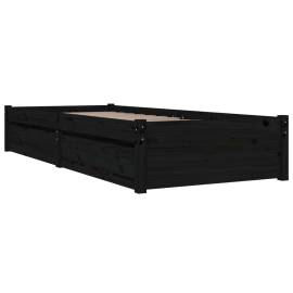 Cadru de pat cu sertare, negru, 90x200 cm, 4 image