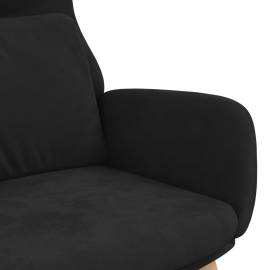 Scaun de relaxare, negru, catifea, 6 image