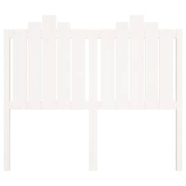 Tăblie de pat, alb, 126x4x110 cm, lemn masiv de pin, 4 image