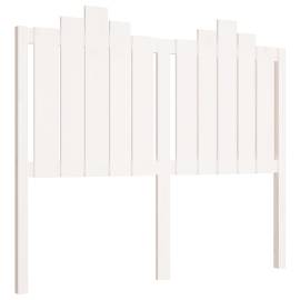 Tăblie de pat, alb, 126x4x110 cm, lemn masiv de pin, 2 image