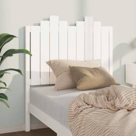 Tăblie de pat, alb, 96x4x110 cm, lemn masiv de pin, 3 image