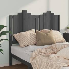 Tăblie de pat, gri, 126x4x110 cm, lemn masiv de pin, 3 image