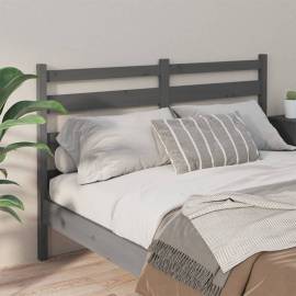 Tăblie de pat, gri, 156x4x100 cm, lemn masiv de pin, 3 image