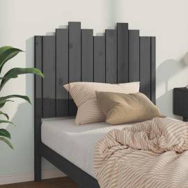 Tăblie de pat, gri, 96x4x110 cm, lemn masiv de pin, 3 image