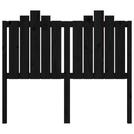 Tăblie de pat, negru, 126x4x110 cm, lemn masiv de pin, 4 image