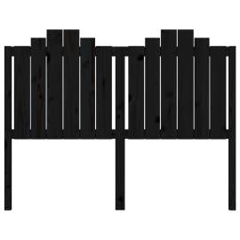 Tăblie de pat, negru, 146x4x110 cm, lemn masiv de pin, 4 image