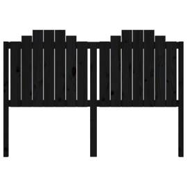 Tăblie de pat, negru, 156x4x110 cm, lemn masiv de pin, 4 image