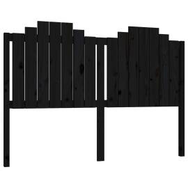 Tăblie de pat, negru, 156x4x110 cm, lemn masiv de pin, 2 image