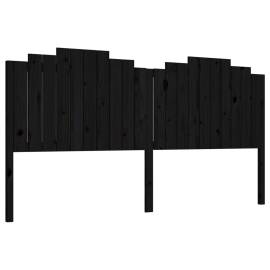 Tăblie de pat, negru, 206x4x110 cm, lemn masiv de pin, 2 image