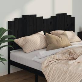 Tăblie de pat, negru, 206x4x110 cm, lemn masiv de pin, 3 image