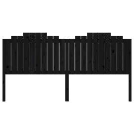 Tăblie de pat, negru, 206x4x110 cm, lemn masiv de pin, 4 image