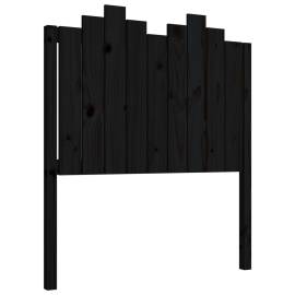 Tăblie de pat, negru, 96x4x110 cm, lemn masiv de pin, 2 image