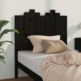 Tăblie de pat, negru, 96x4x110 cm, lemn masiv de pin, 3 image