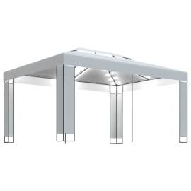 Pavilion cu șir de lumini led, alb, 3x4 m