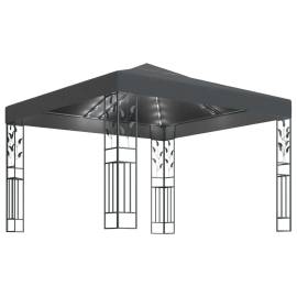 Pavilion cu șir de lumini led, antracit, 3x3 m