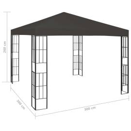 Pavilion cu șir de lumini led, antracit, 3x3 m, 10 image