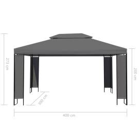 Pavilion cu șir de lumini led, antracit, 3x4 m, 8 image