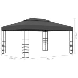 Pavilion cu șir de lumini led, antracit, 3x4 m, 9 image