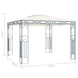 Pavilion cu șir de lumini led, crem, 300x300 cm, 7 image